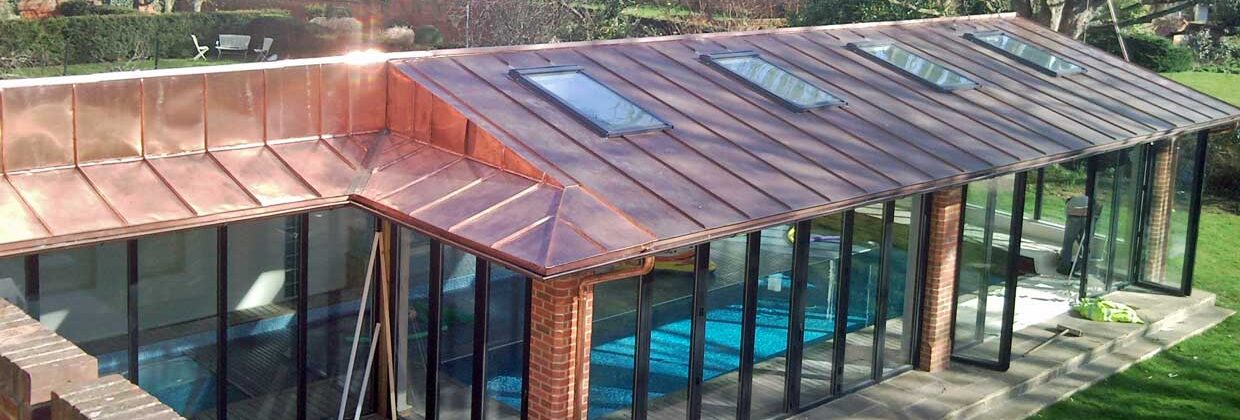 Copper work on Oxford pool house