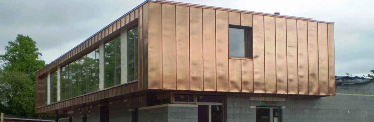 Bronze finish copper cladding to Sussex House