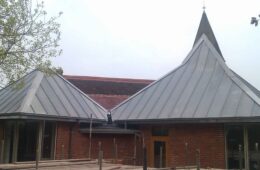 Two zinc pyramids on church extension in Sussex