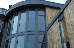 Zinc feature window in Lewes, East Sussex