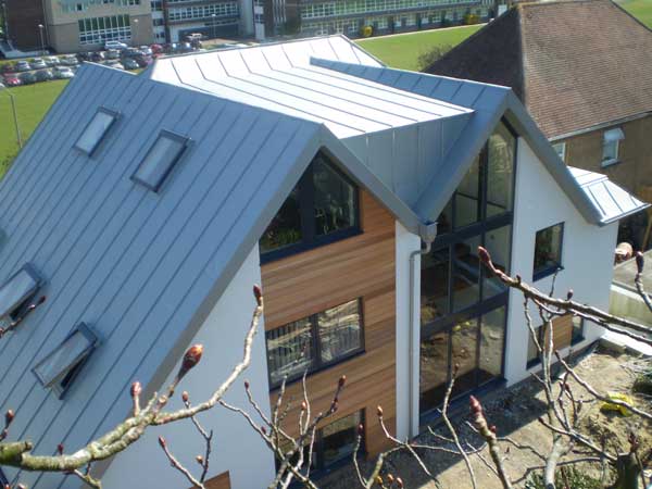 Zinc roofing and cladding on Brighton, Sussex family house 