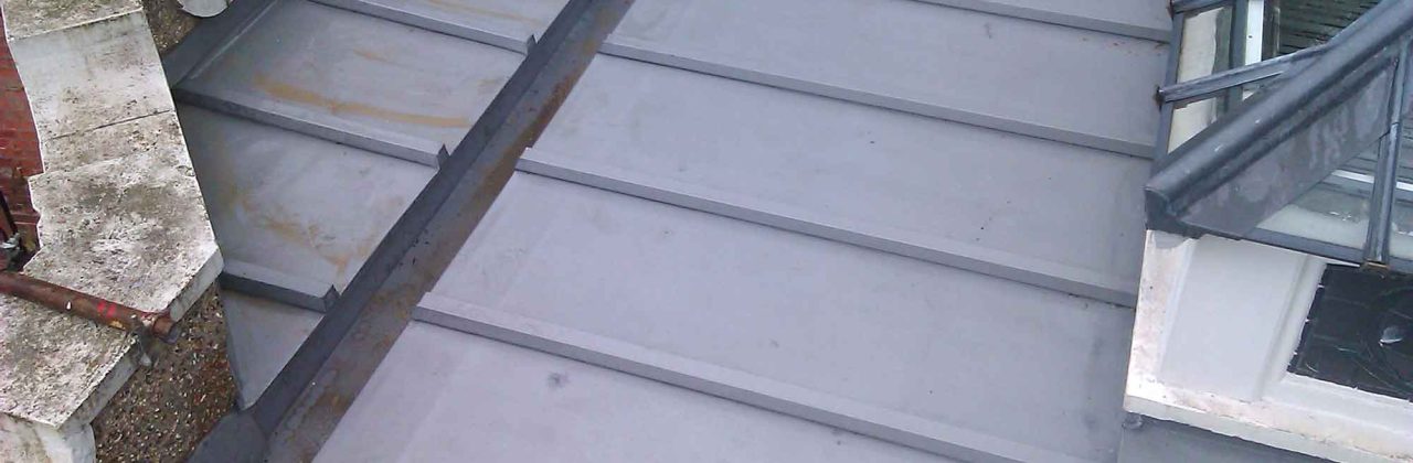 Batten roll zinc roof on London museum