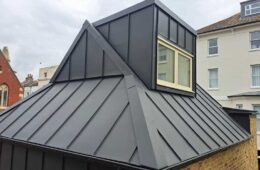 Zinc Roof on Compact House in Eastbourne