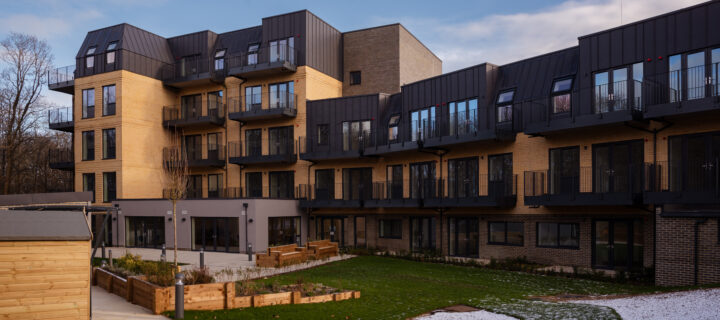 Full Vertical Cladding System on New Apartment Block, Chatham